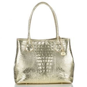 Brahmin Metallic Gold Anytime Tote